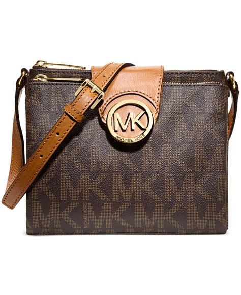 michael kors fulton mk signature crossbody|Michael Kors double zip crossbody.